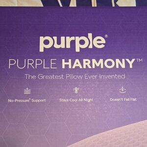 Purple Harmony Pillow King Tall NEW in Box